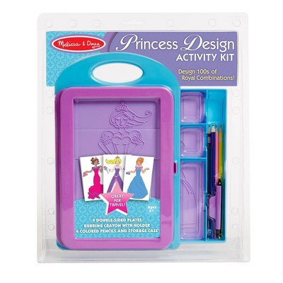 Melissa & Doug Princess Design Activity Kit - 9 Double-Sided Plates, 4 Colored Pencils, Rubbing Crayon: Craft Set for Kids, Non-Toxic DIY Art Kits | Target
