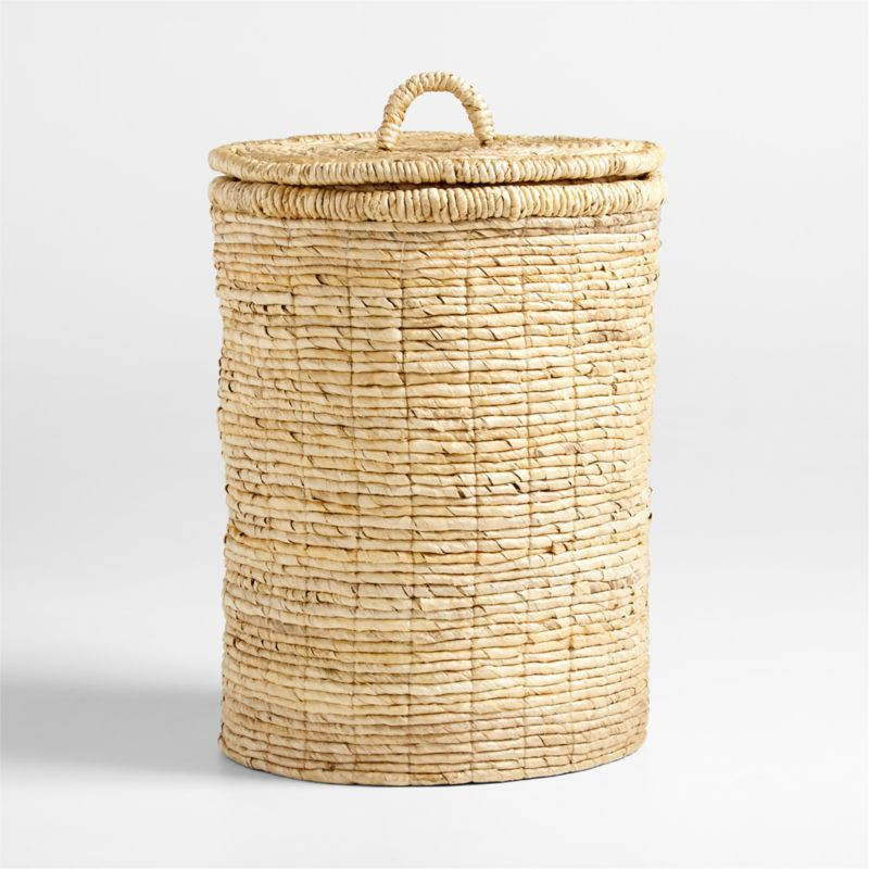 Seaton Round Woven Hamper | Crate & Barrel | Crate & Barrel