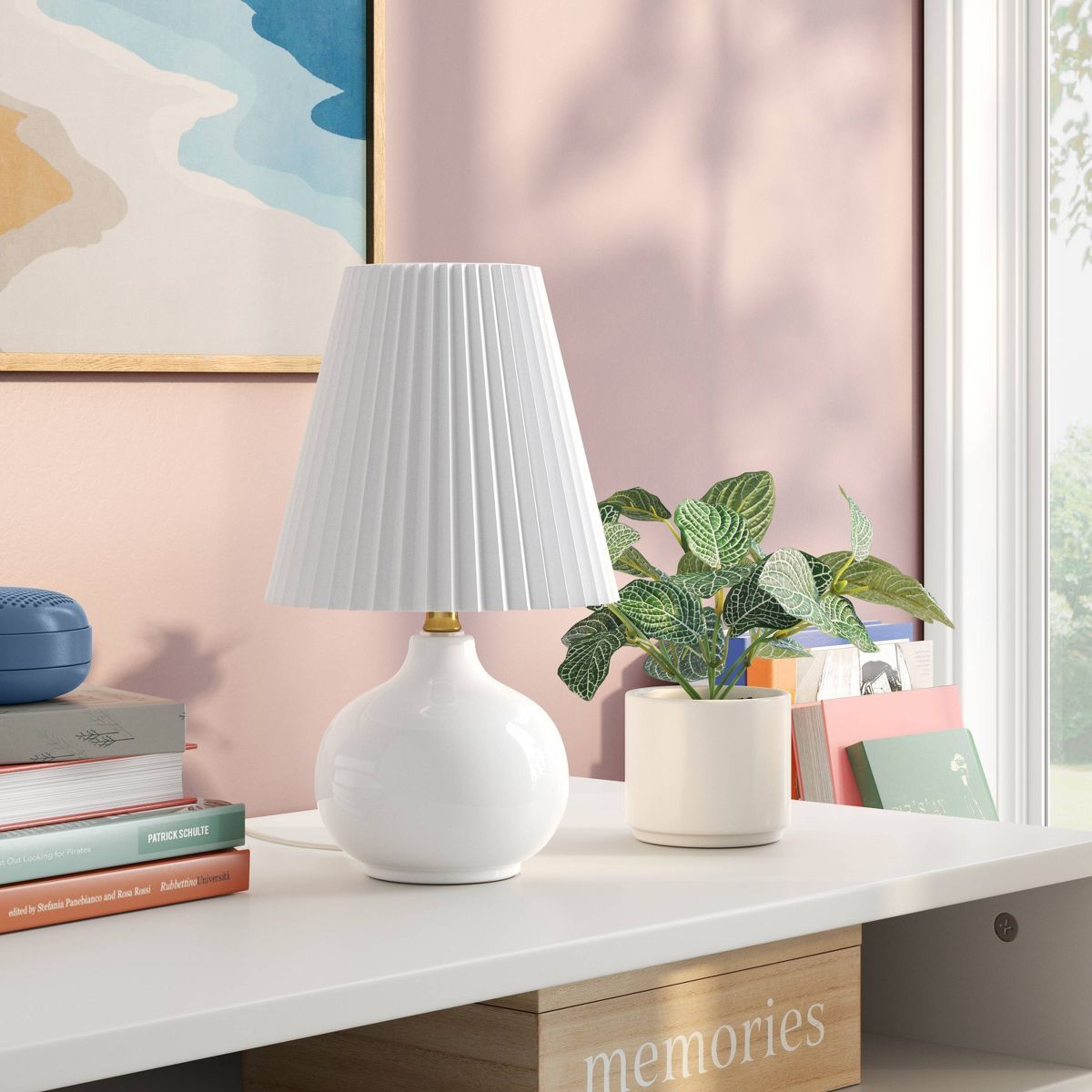 Ceramic Table Lamp with Pleated Shade - Room Essentials™ | Target
