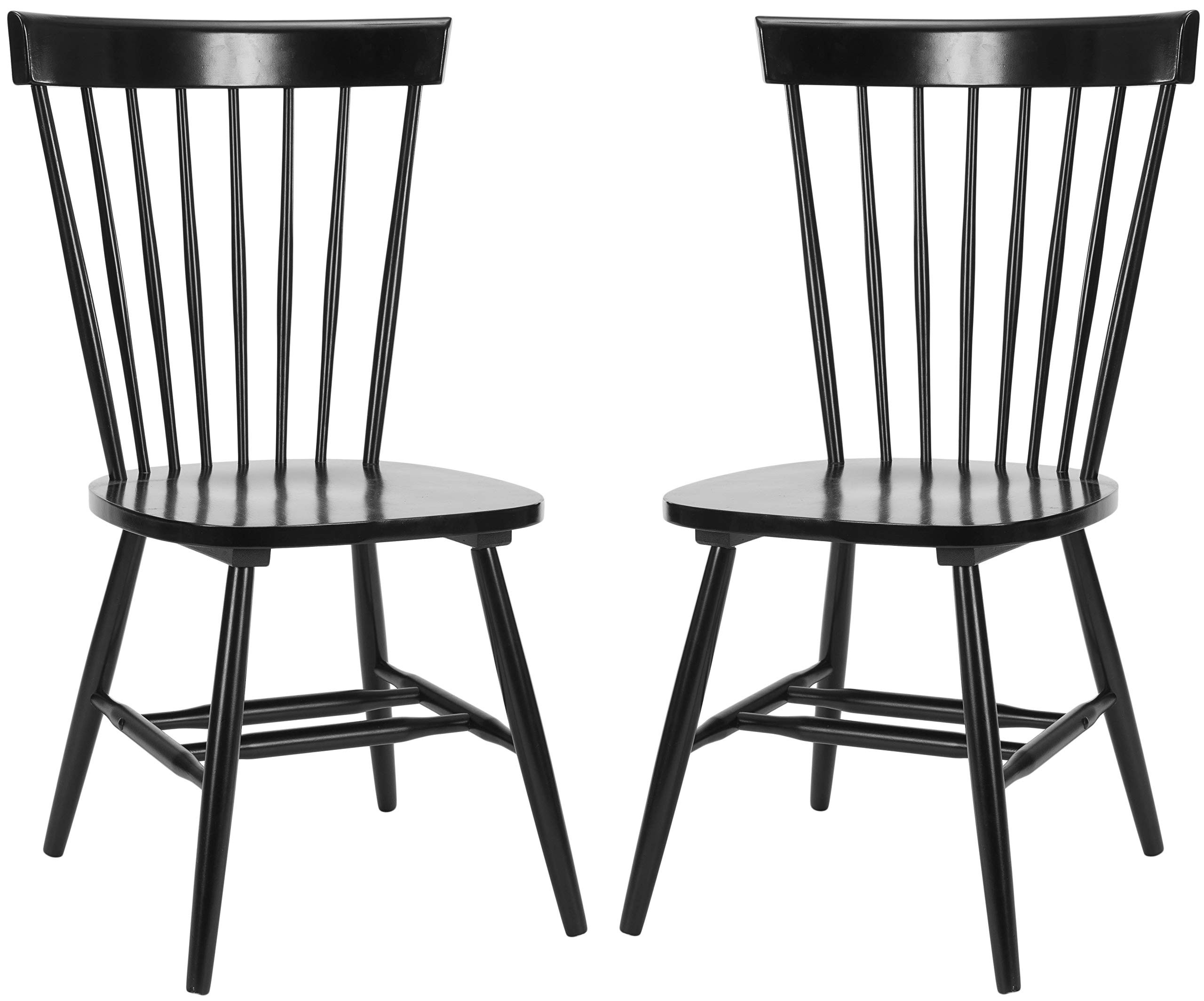 SAFAVIEH Parker Spindle Windsor Set of 2 Dining Chair, 17, Black | Amazon (US)