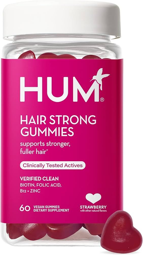 HUM Hair Strong - Daily Gummies with Biotin to Improve Hair Growth - Fo Ti, Folic Acid, Zinc, Vit... | Amazon (US)