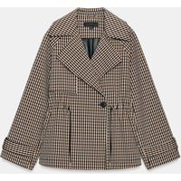 Zara - Plaid Double-Breasted Trench Coat - Beige - Xs - Woman | Zara Canada