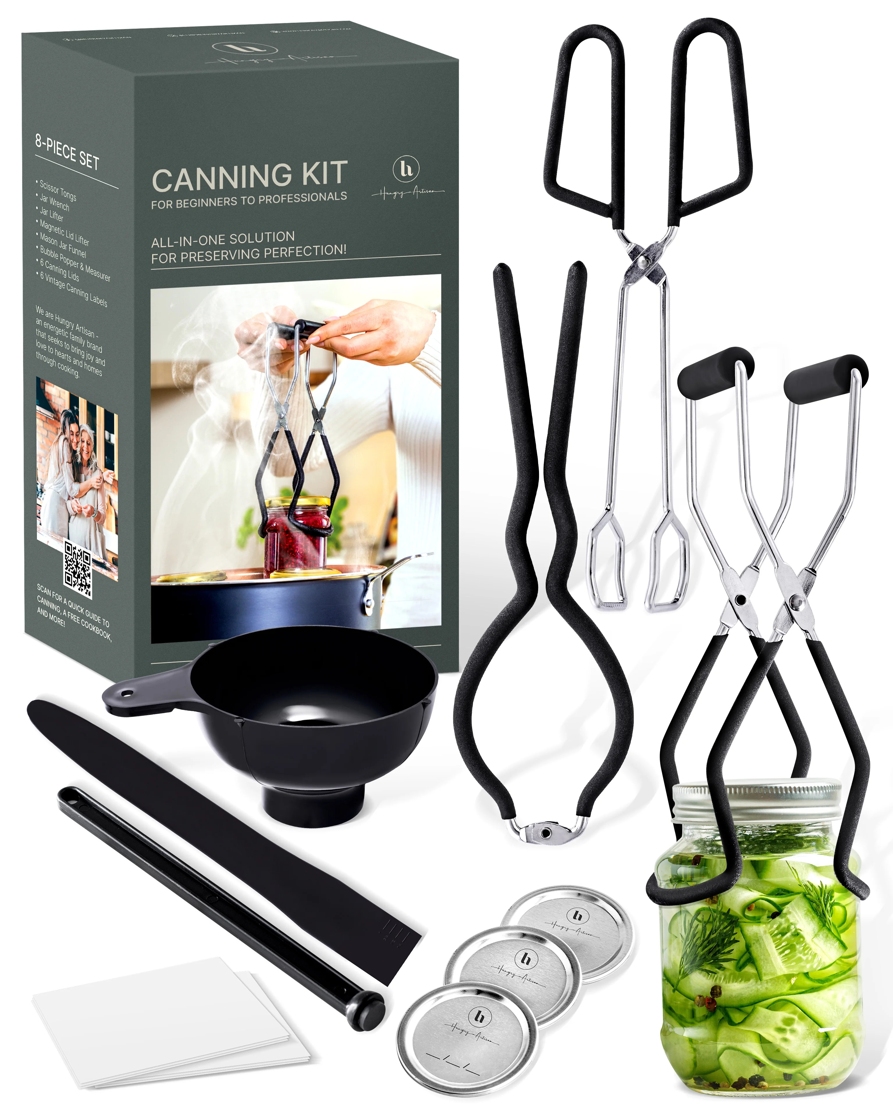 Hungry Artisan 8-Piece Stainless Steel Canning Kit – Complete Jarring and Canning Supplies with... | Walmart (US)