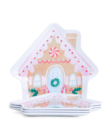 4pk Gingerbread House Appetizer Plates | TJ Maxx