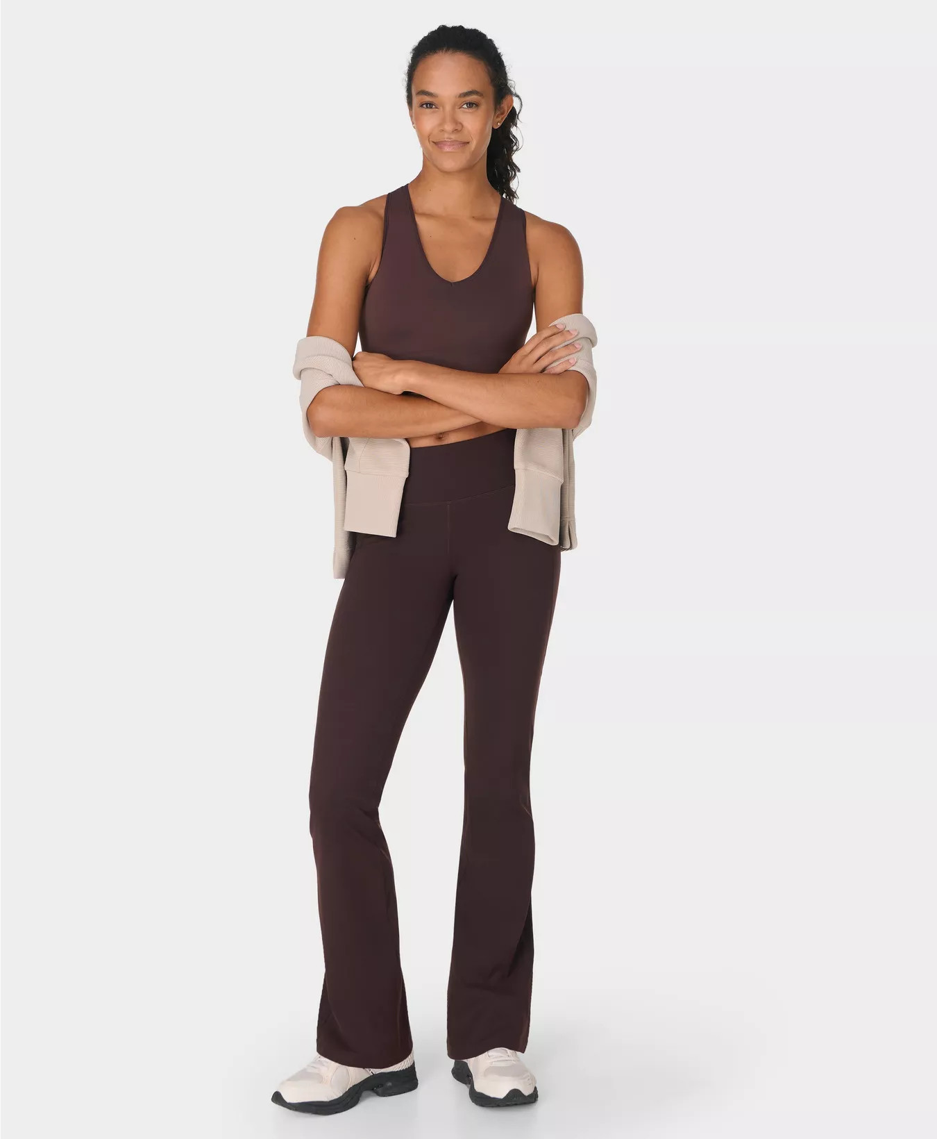 Power Gym Flared Leggings - Dark Sable Brown | Women's Trousers & Yoga Pants | Sweaty Betty | Sweaty Betty UK