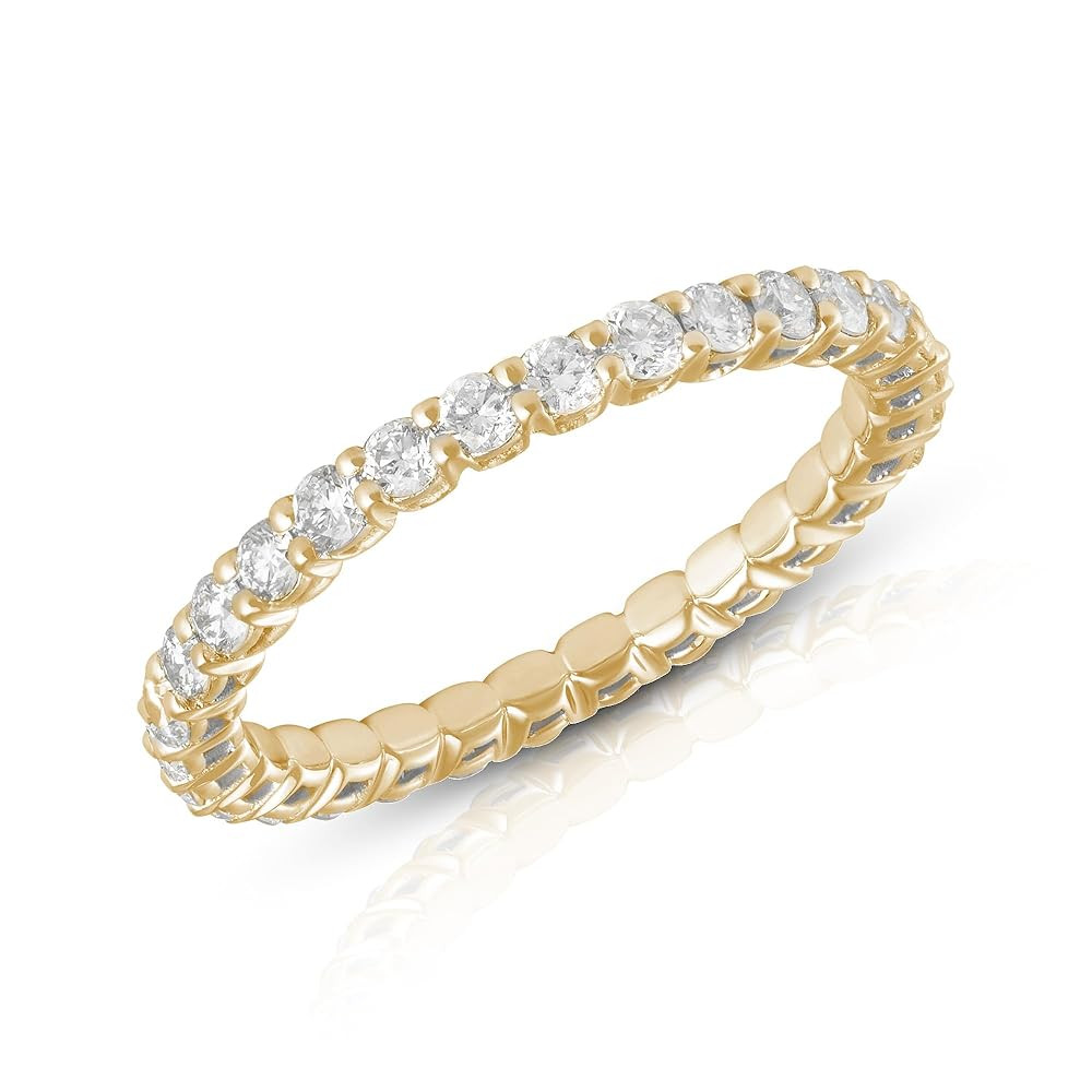 Amazon Essentials IGI Certified Lab Grown Diamond Eternity Band in Solid 14k Gold (VS1-VS2 Clarit... | Amazon (US)