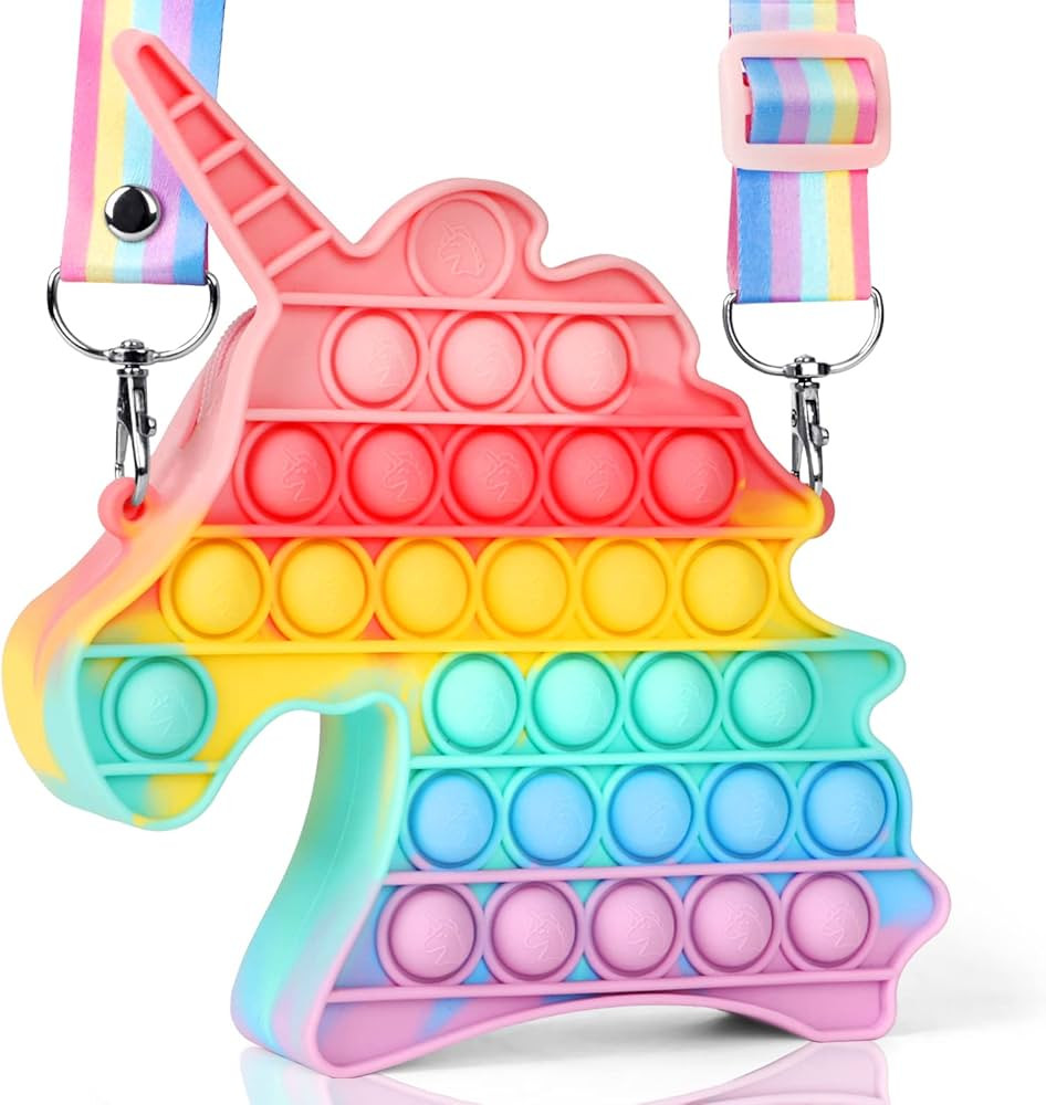 Pop Fidget Purse for Girls, Unicorn Pop Shoulder Bags, Push Bubble Party Favors Pop Fidget Toys, ... | Amazon (US)