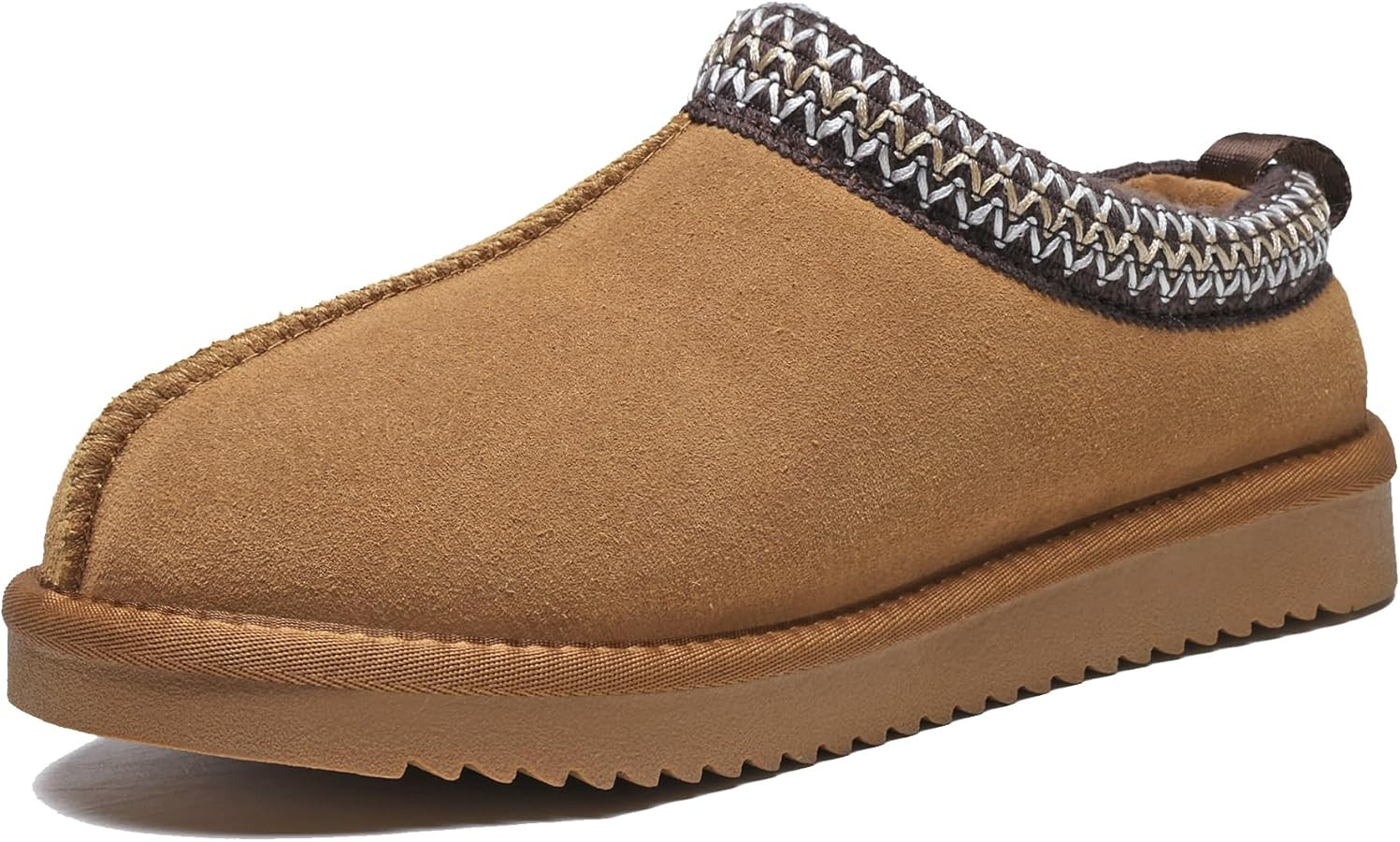 Women's Fuzzy Slippers Genuine Suede Leather Mini Boots Mens Fur Lining Winter Mules Cozy Warm Sh... | Amazon (US)