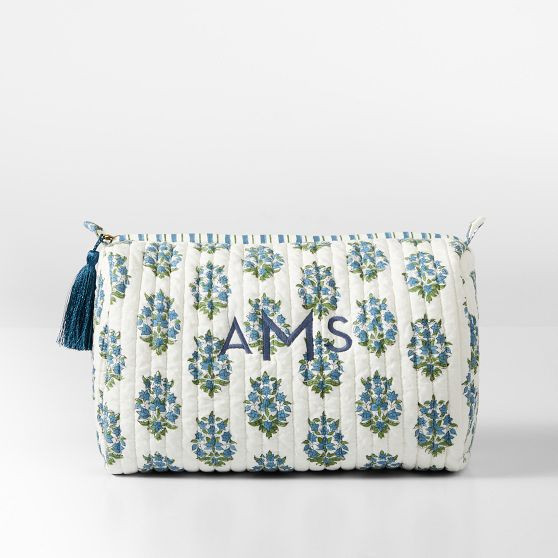 Block Print Quilted Cosmetic Pouch | Mark and Graham