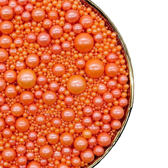 Orange Edible Pearls Sprinkles,Cake Sprinkles,Christmas Cookie sprinkles,Sugar Pearl, Edible Cand... | Amazon (US)