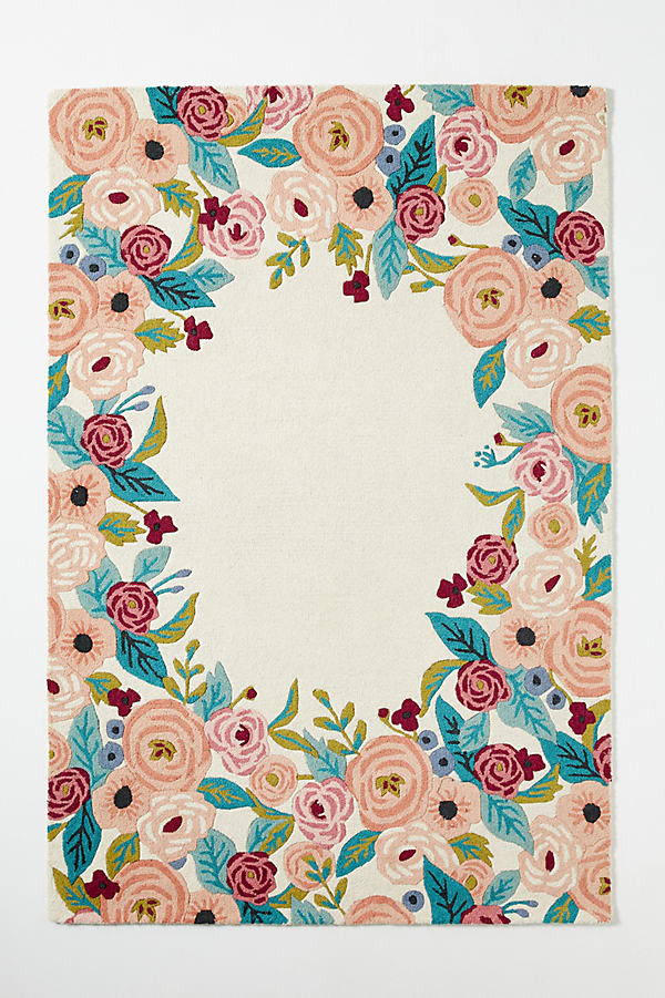 Rifle Paper Co. x Loloi Les Fleurs Lourdes Rug By Rifle Paper Co. in White Size 2 X 3 | Anthropologie (US)