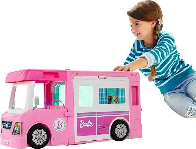 Barbie Camper 3-in-1 DreamCamper Toy Playset Transforming Camper with Pool, Truck and Boat 60 Bar... | Amazon (US)