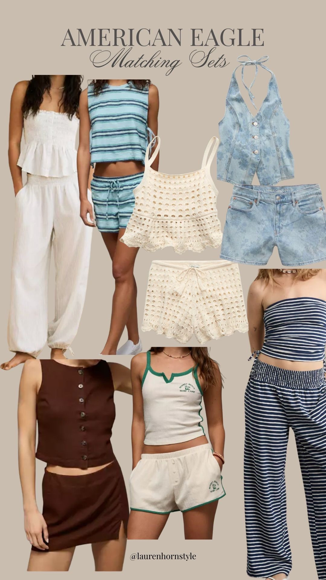 Matching sets from American Eagle- most now on sale! 

Comfy outfit, casual outfit, spring outfit, skort, denim shorts, denim halter top, vacation outfit, travel outfit  

 #LTKgrwm #LTKSeasonal #LTKTravel

Comment SHOP below to receive a DM with the link to this post on my LTK ⬇ https://liketk.it/67yKd

https://liketk.it/67yKd