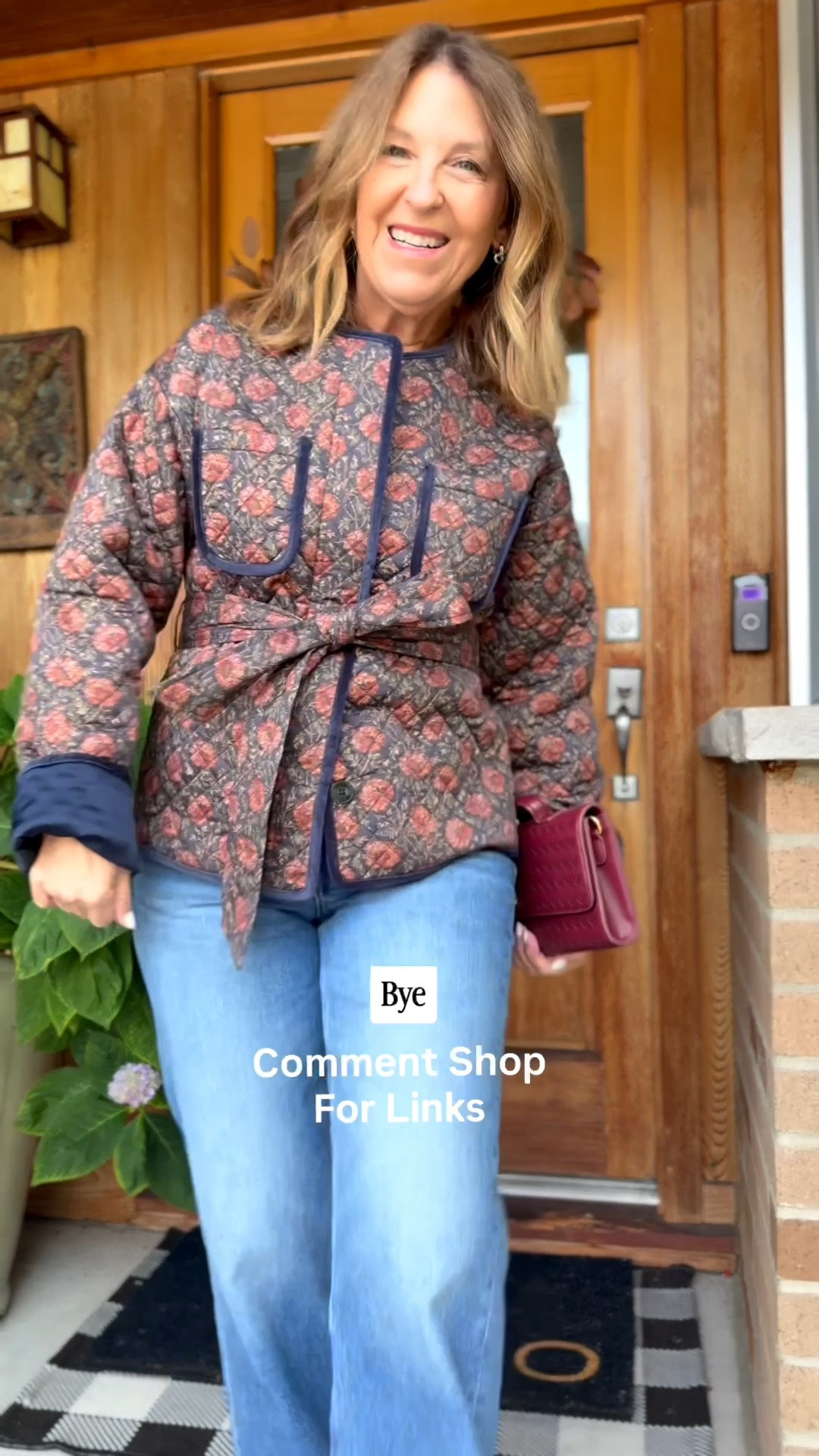 I'm always asked how I tie my belted jackets.  
I'm tying the belt on a quilted Hillhouse jacket.  It's so pretty and trimmed in velvet, which is a nice detail.   Fits tts. I'm wearing XS. 

I'm wearing AYR jeans. Cut tts.

#LTKOver40 #LTKSeasonal #LTKootd