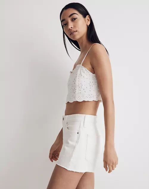 Relaxed Denim Shorts in Tile White | Madewell