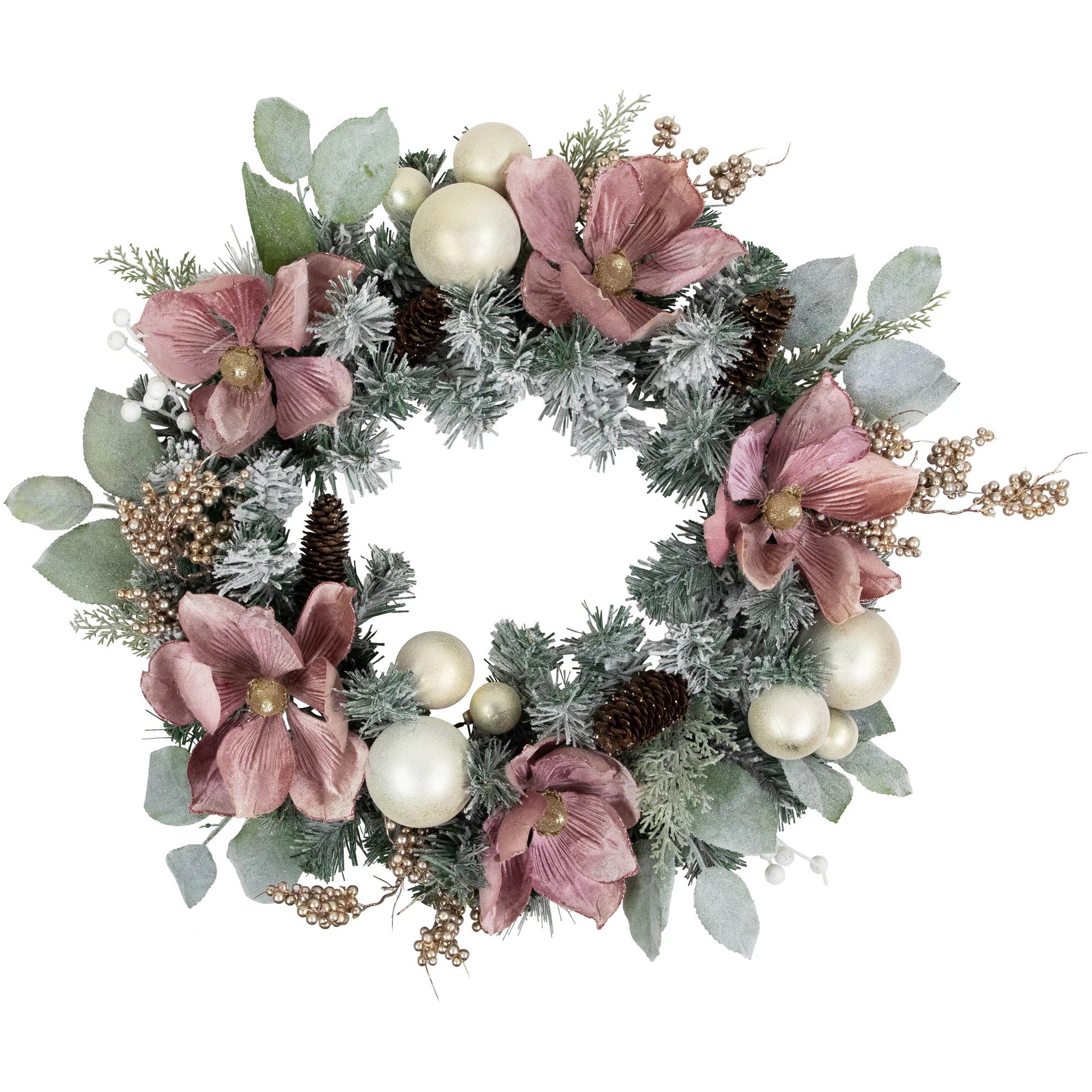 Northlight 24-in Indoor (non powered) Green Pine Artificial Christmas Wreath | 35688249 | Lowe's
