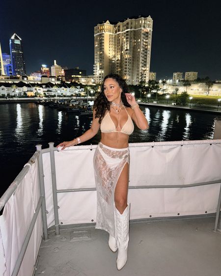 Concert outfit - Miami night out - party going out outfit white maxi lace skirt western boots t2k inspo ideas curly hair music festival fall fashion Amazon finds must haves

#LTKfindsunder50 #LTKswim #LTKU
