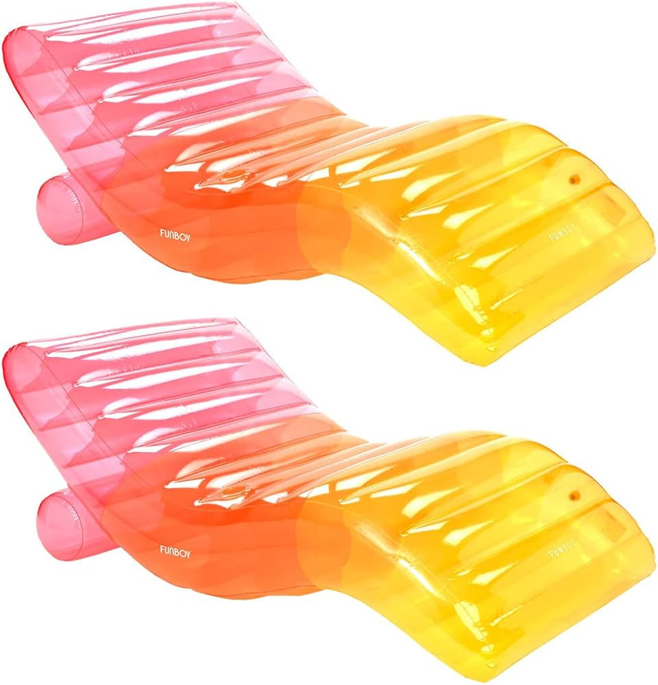 FUNBOY Giant Inflatable Luxury Clear Rainbow Chaise Lounger, Chair Pool Float, Transparent Tri-Co... | Amazon (US)