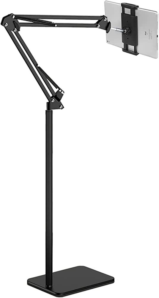 Tablet Floor Stand Holder, Angle Height Adjustable Foldable Boom Arm Overhead Phone Mount for Sof... | Amazon (US)