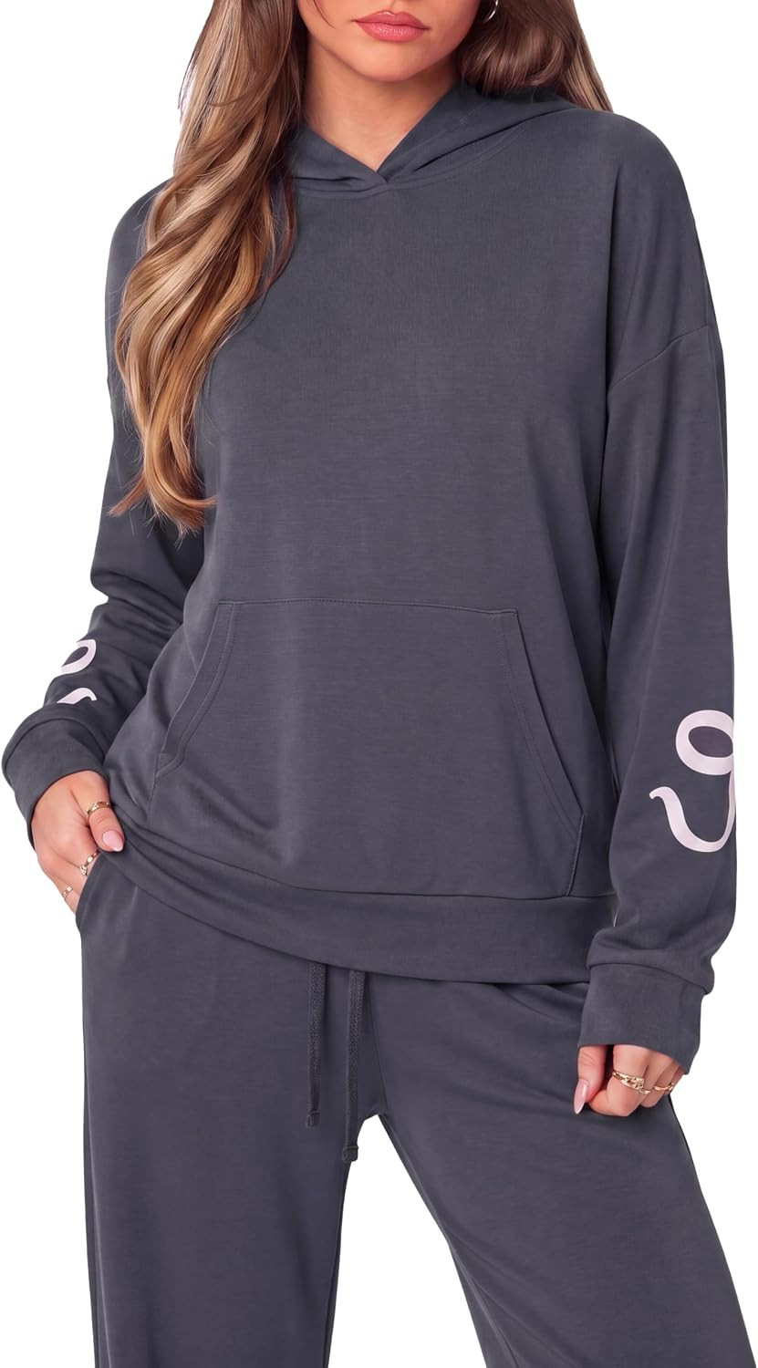 SUUKSESS Women 2 Piece Sets 2025 Oversized Hoodie Sweatshirt Wide Leg Sweatpants | Amazon (US)
