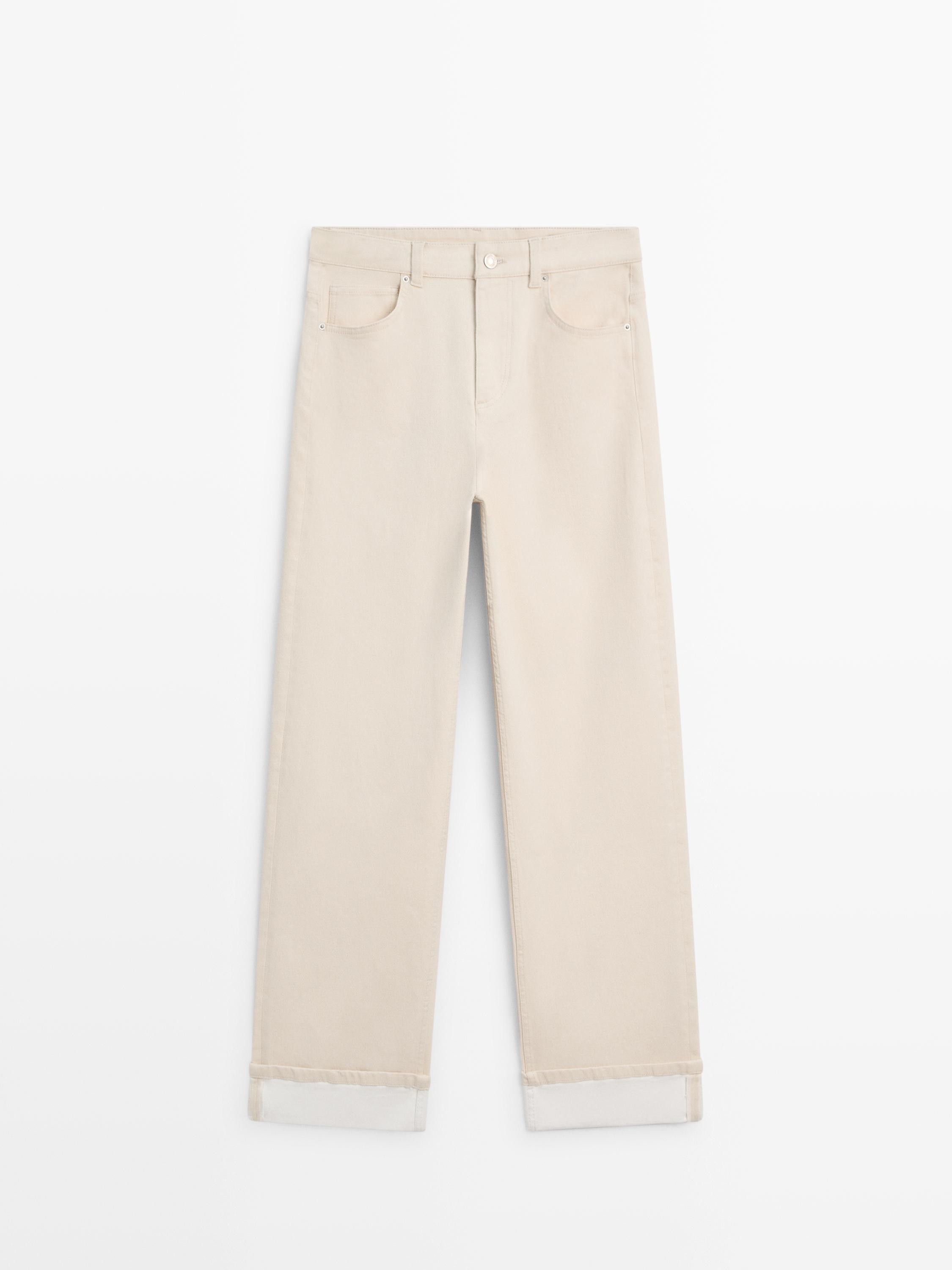 Straight-leg jeans with turn-up hems | Massimo Dutti US