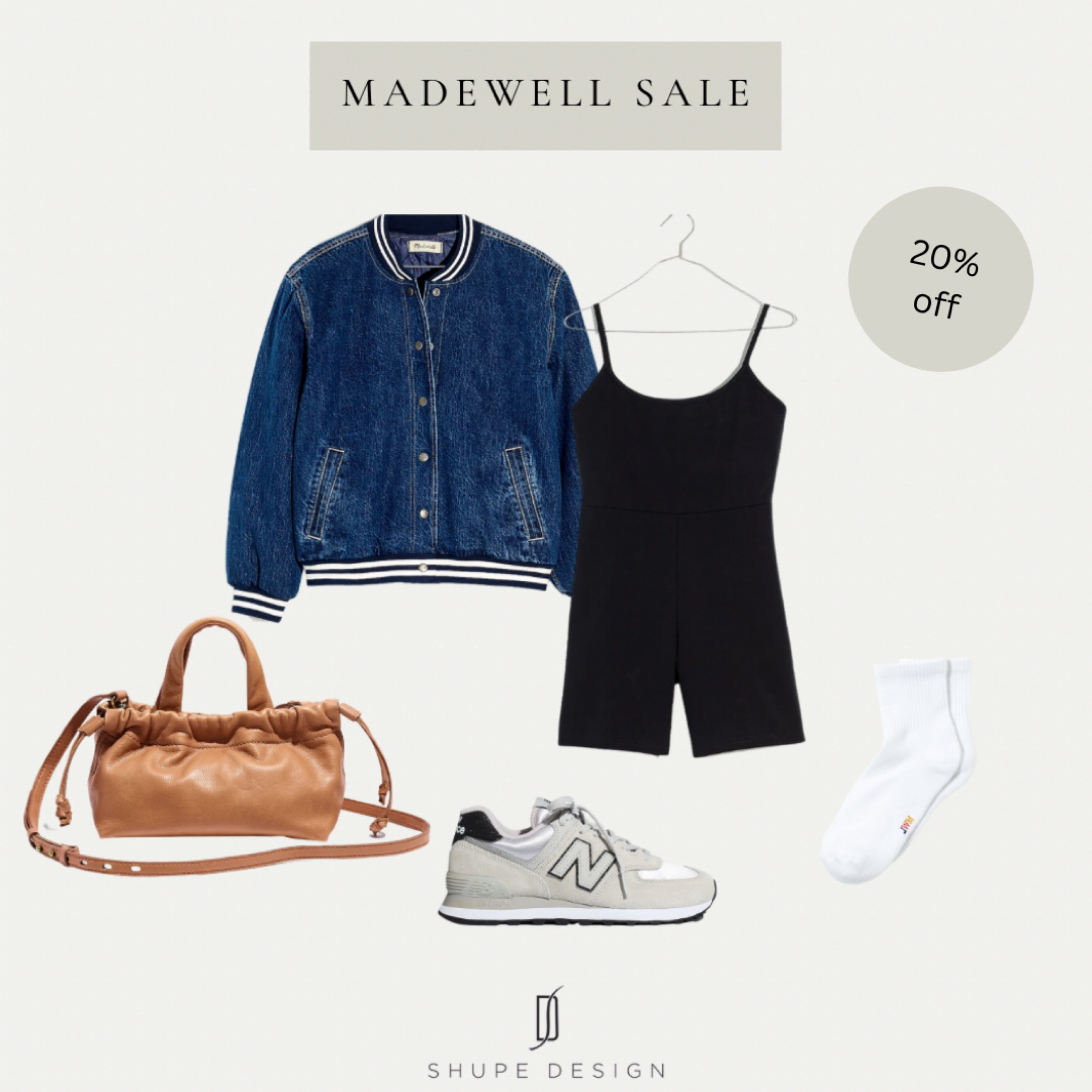 Chic Madewell workout outfit all on sale 

Denim bomber, Black onesie, Tan purse, New balance, White crew socks, Workout outfit, Madewell clothes, Madewell shoes, Madewell accessories, summer outfit 

#LTKSale 

#LTKworkwear #LTKstyletip #LTKFind