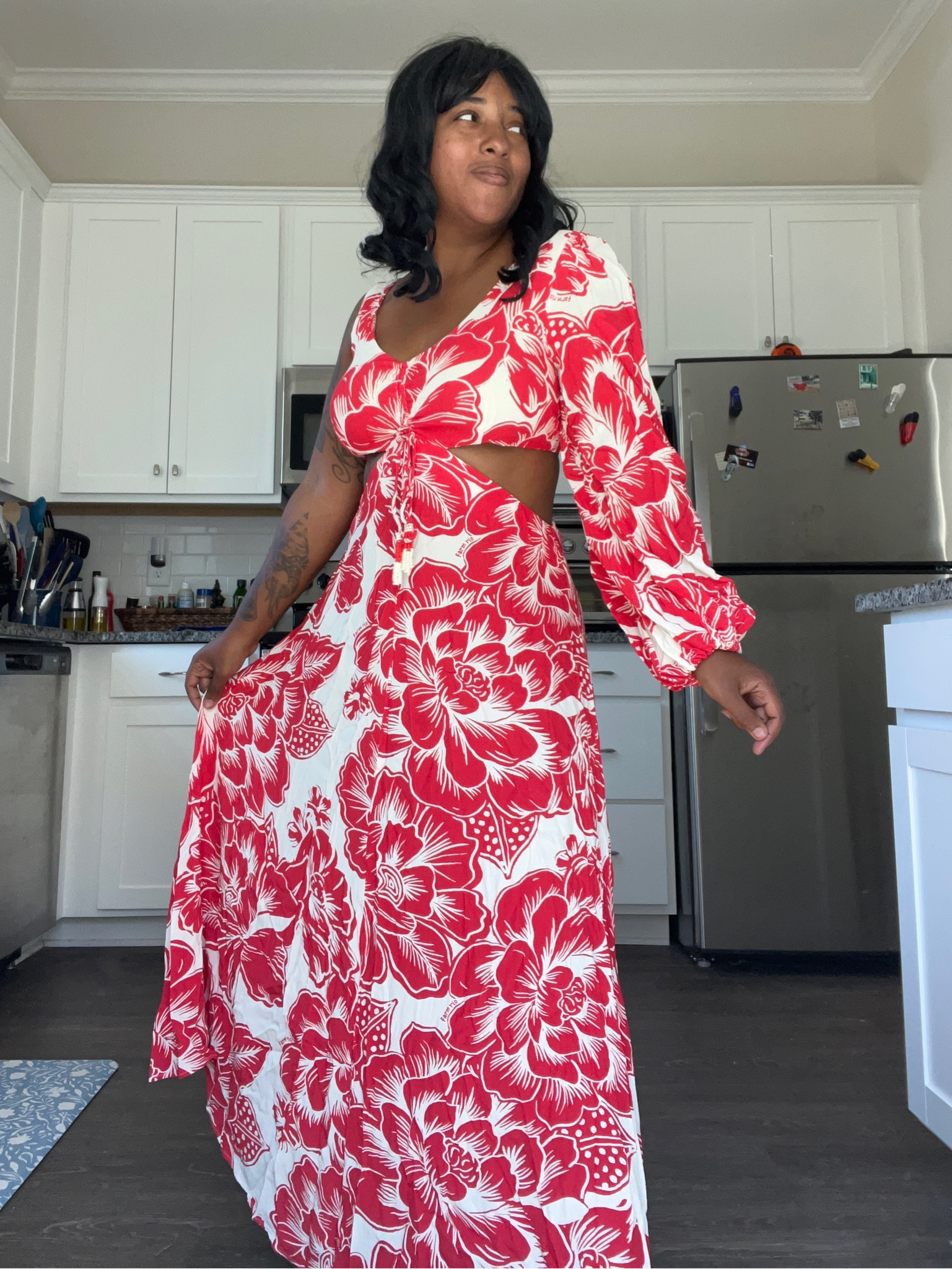 The perfect one sleeve dress for a summer wedding! The fabric was so light and breathable! Completely in love with this Farm Rio dress!

#LTKwedding