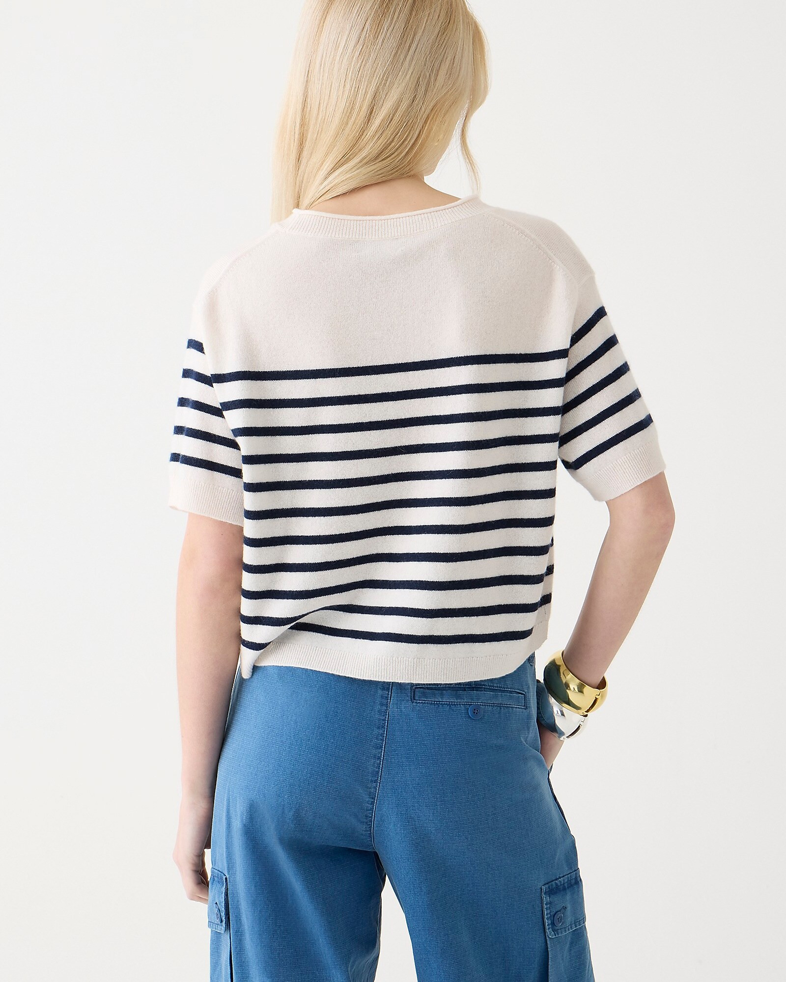 Cashmere oversized T-shirt in stripe | J. Crew US