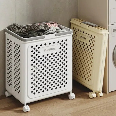 Collapsible Laundry Basket With Wheel Foldable Portable Hamper For Dirty Clothes | Wayfair North America