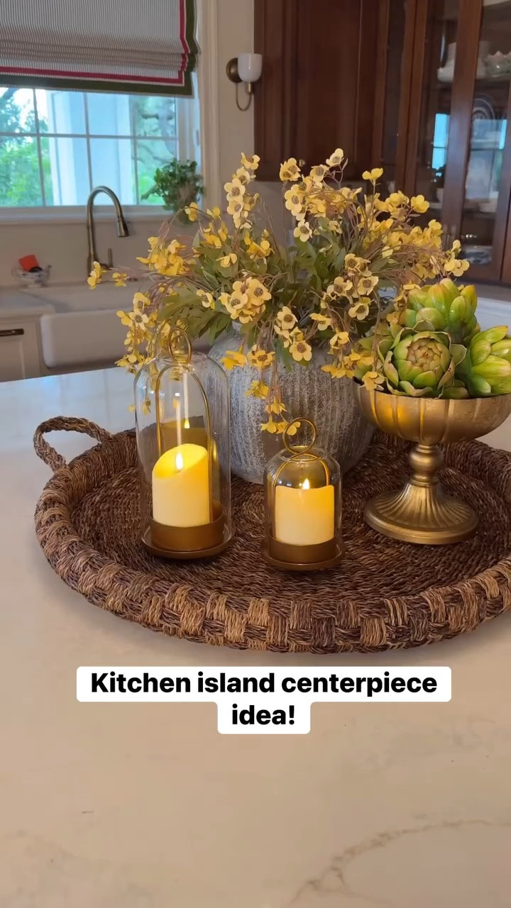 The secret to a timeless kitchen island? Florals, natural textures, warm candlelight, and a touch of brass. These are the pieces I reach for again and again to create an inviting, collected look in our Hill House kitchen.

#KitchenIsland #HomeDecorFinds #LTKHome #TimelessStyle