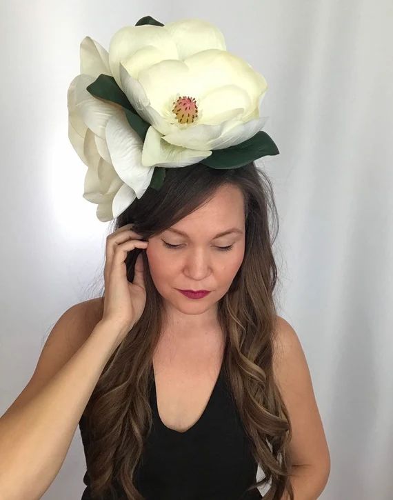 Large Magnolia Fascinator | Etsy (US)