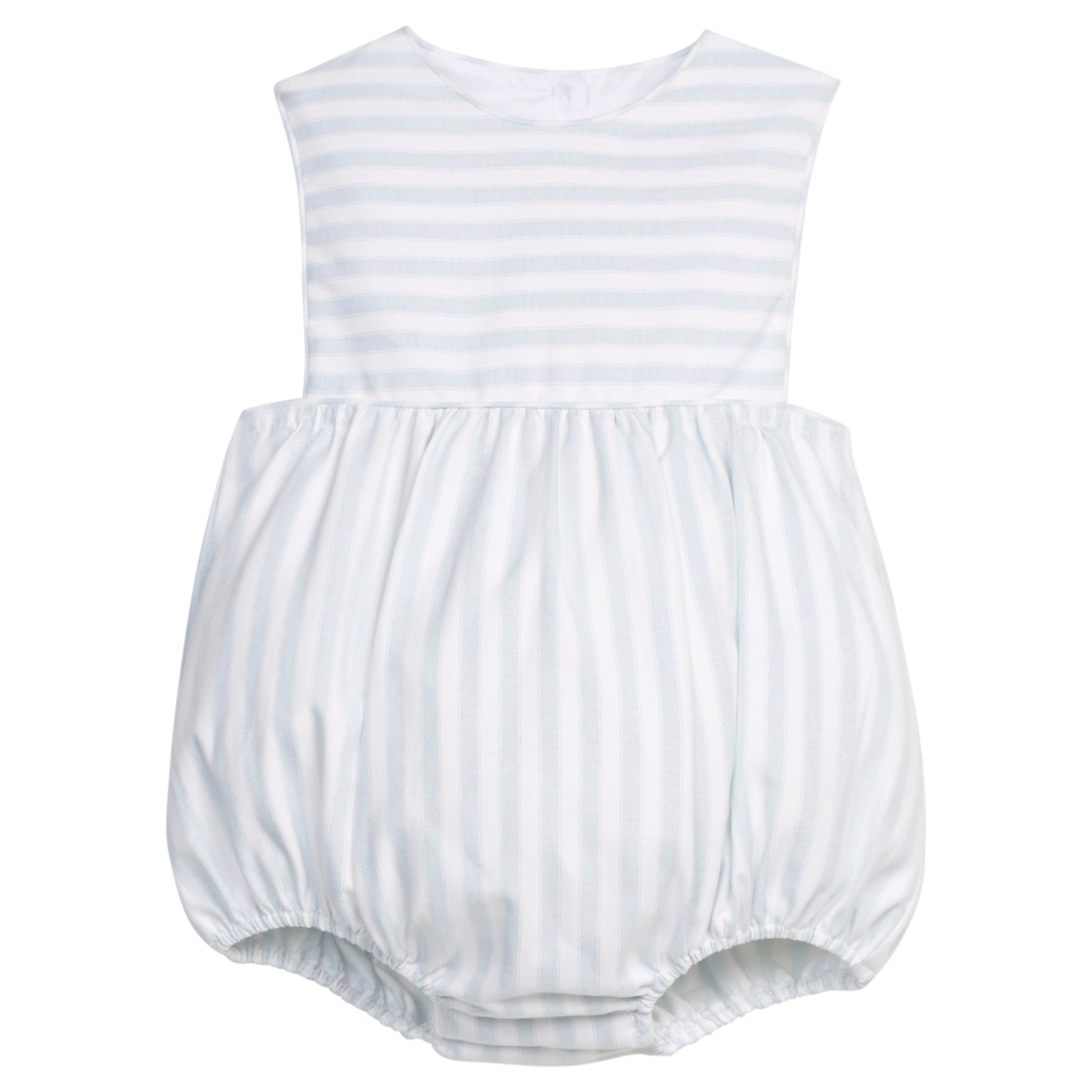 Savannah Stripe Apron Bubble - Blue & White Baby Boy Romper | Little English