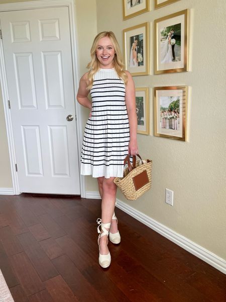 Wearing a S, use code SAVANNA15 for 15% off | striped dress
Summer dress
Navy and white dress
Pleated dress
Casual dress
Running errands outfit
Date night outfit
Brunch outfit
Church outfit 

#LTKSeasonal #LTKStyleTip #LTKFindsUnder100