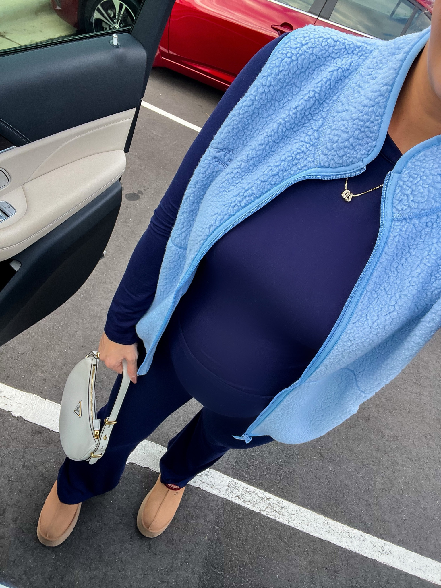 Todays outfit! Obsessed with this Amazon lounge set - works so well for the bump but can wear it after birth since it’s not maternity. Have it in 3 colors now! Size medium. Also loving the fleece zip up vest! Size medium in that as well. 

#LTKStyleTip #LTKFindsUnder50 #LTKBump
