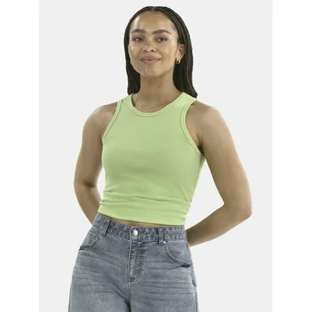 No Boundaries Ribbed High Neck Tank Top Women s | Walmart (US)