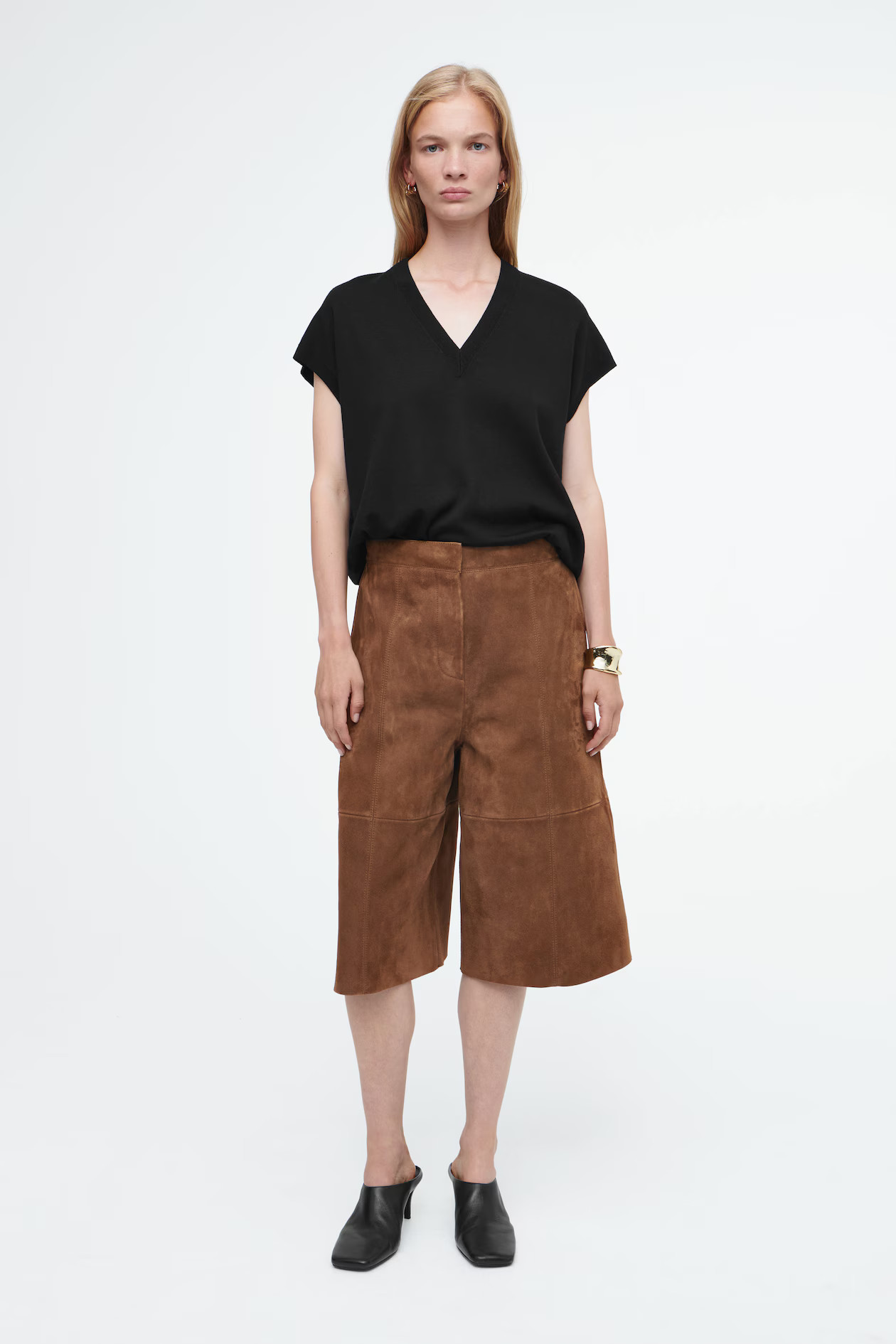 LONGLINE SUEDE SHORTS - BROWN | COS UK
