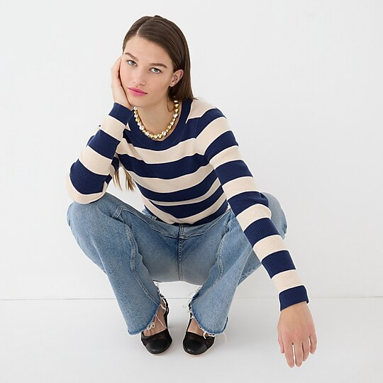 Ribbed crewneck sweater in stripe | J. Crew US
