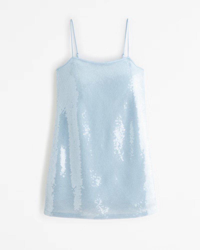 Sequin Squareneck Mini Dress | Abercrombie & Fitch (US)