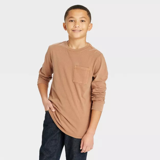 Boys' Long Sleeve Washed T-Shirt - Cat & Jack™ | Target
