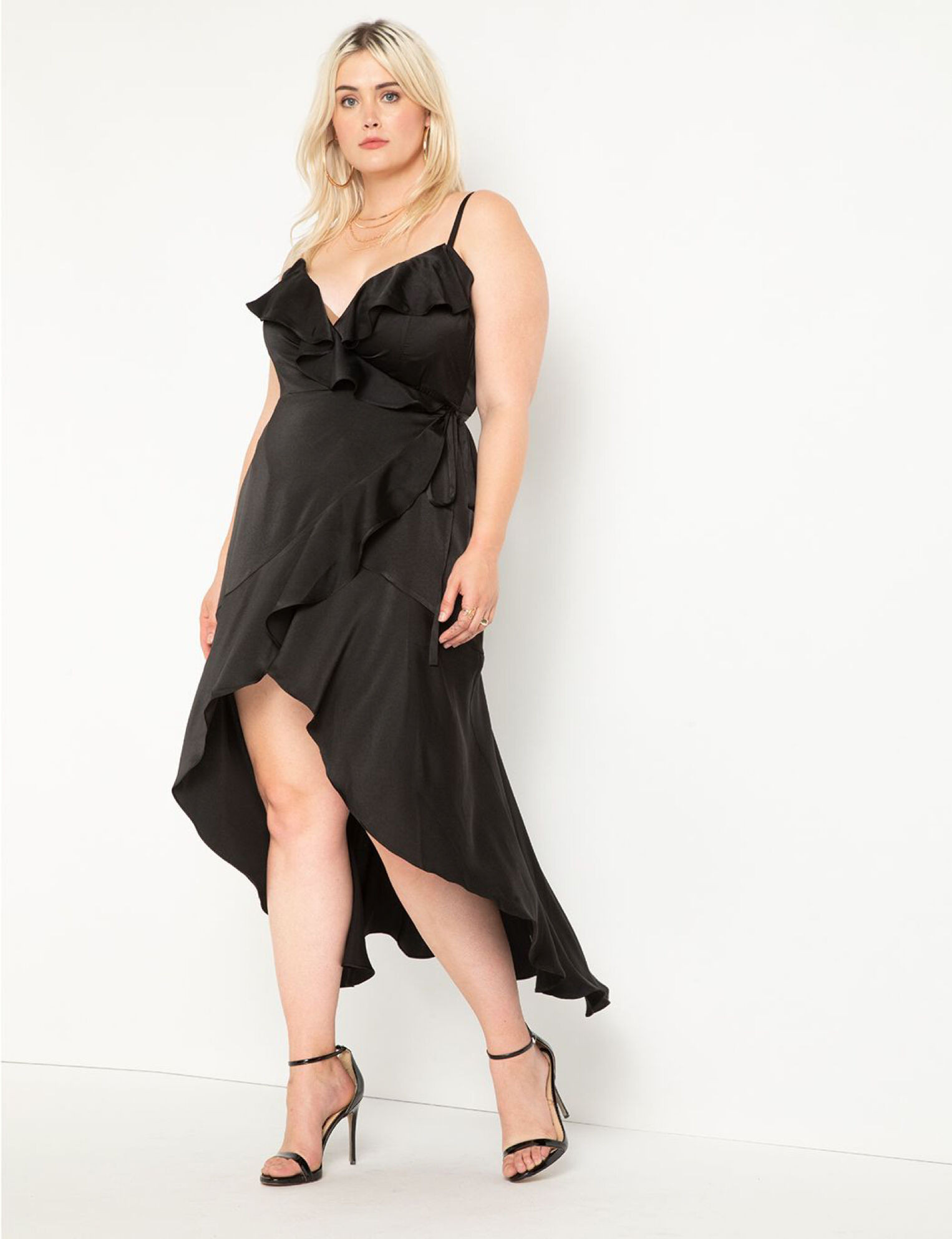 Ruffle Satin Dress | Eloquii