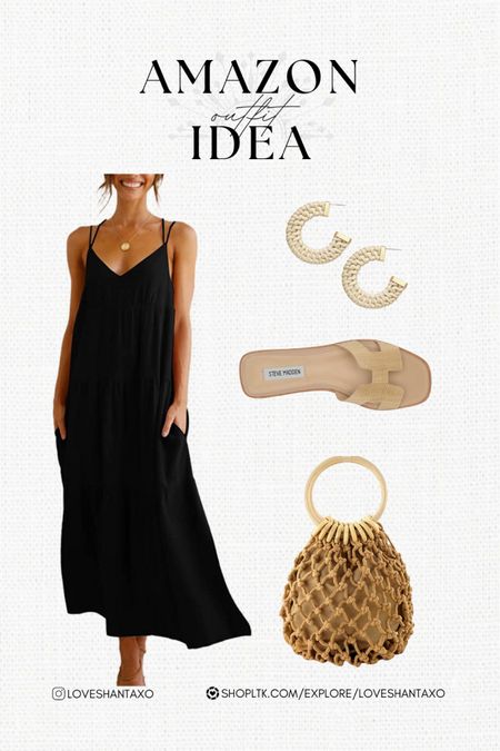 Amazon outfit idea. Vacation outfit idea. Spring break style. Summer style. Beachy. Coastal. Two piece set. Rattan bag. Straw bag. Steve Madden slides. Chunky gold earrings. #ltkstyletip

#LTKSeasonal #LTKunder50 #LTKstyletip