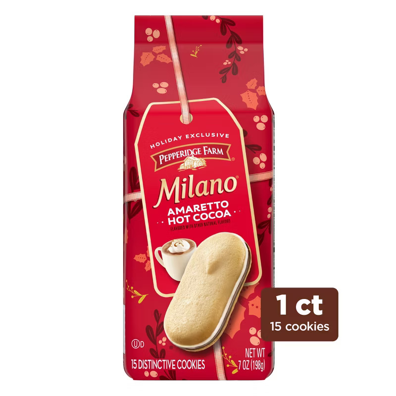 Pepperidge Farm Limited Edition Milano Amaretto Hot Cocoa Cookies - 7oz | Target