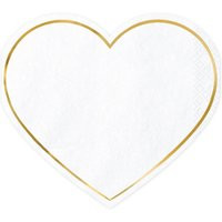 White Heart Shaped Beverage Napkins 20Ct | Girls First Birthday Gold Baby Shower Decor Valentine Day | Etsy (US)