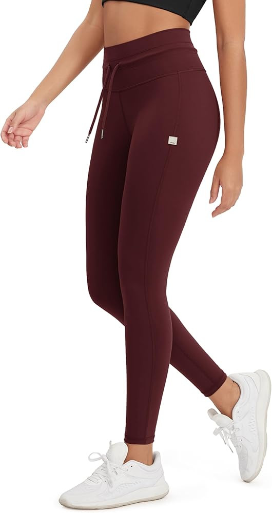 ODODOS Women's Drawstring Tie Daily Leggings 25" / 28" High Waist Workout Yoga Pants | Amazon (US)
