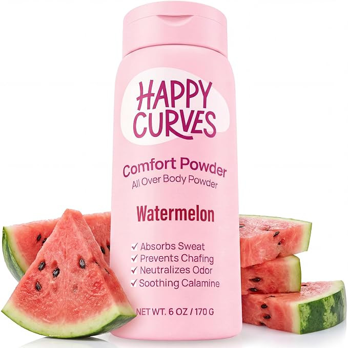 HAPPY CURVES Comfort Powder: Talc Free Anti Chafe Body & Foot Dusting Powder Deodorant to Control... | Amazon (US)