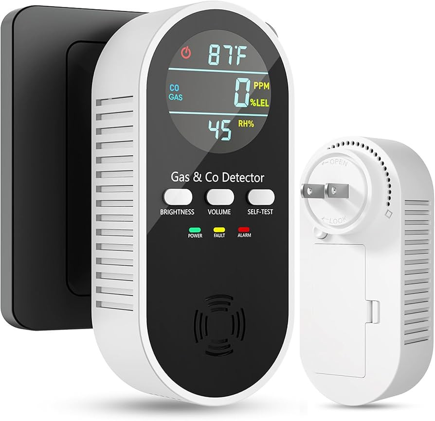 5-in-1 Carbon Monoxide Detectors, Natural Gas Leak Detector, Plug-in & Battery Backup Portable Co... | Amazon (US)