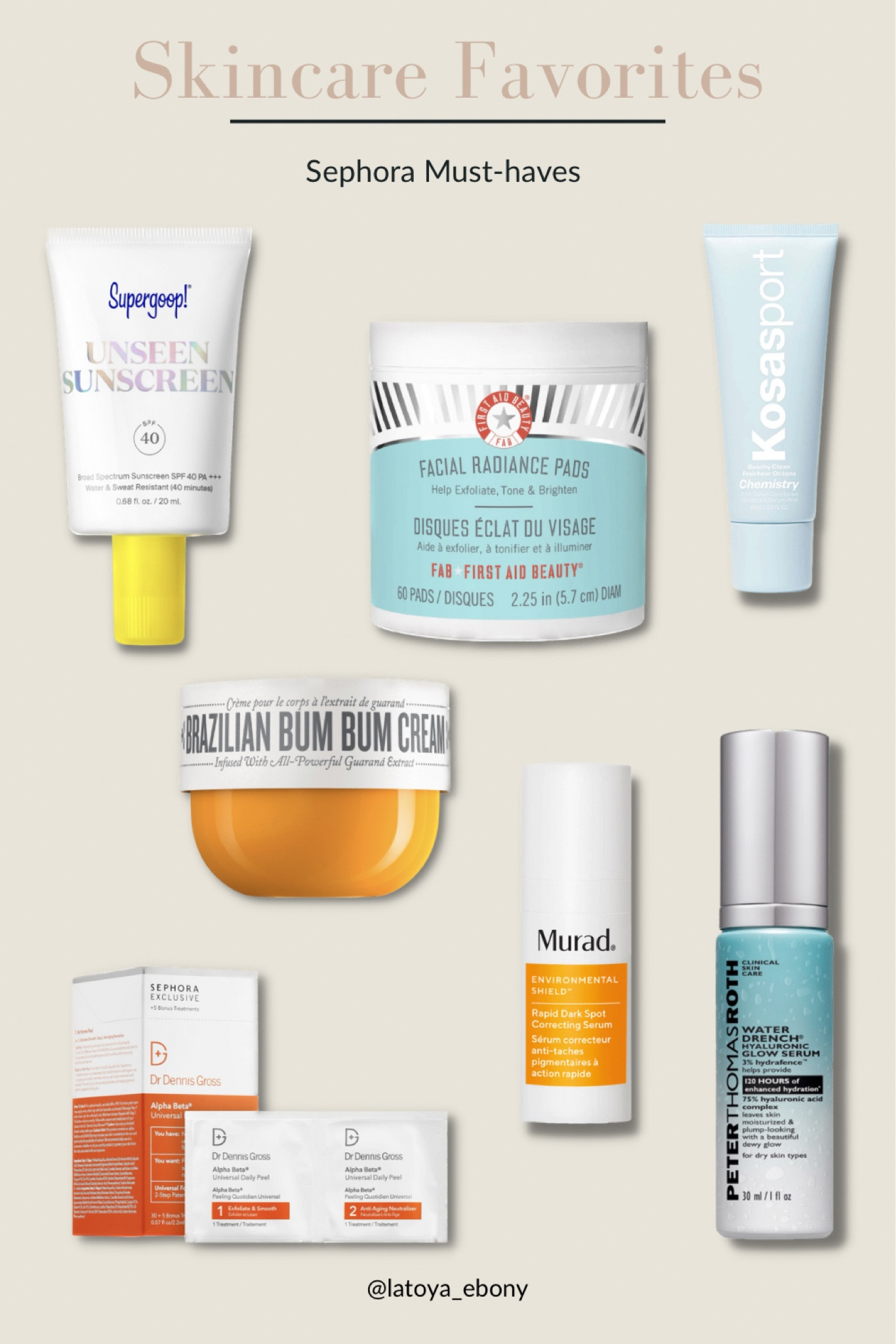 All of my favorite Sephora makeup products to stock up on for the sale. 

#sephorasale2022 #sephoraskincare #sephora #firstaidbeauty #brazillianbumbumcream #drdennisgross#peterthomasroth #murad #kosas 

#LTKbeauty