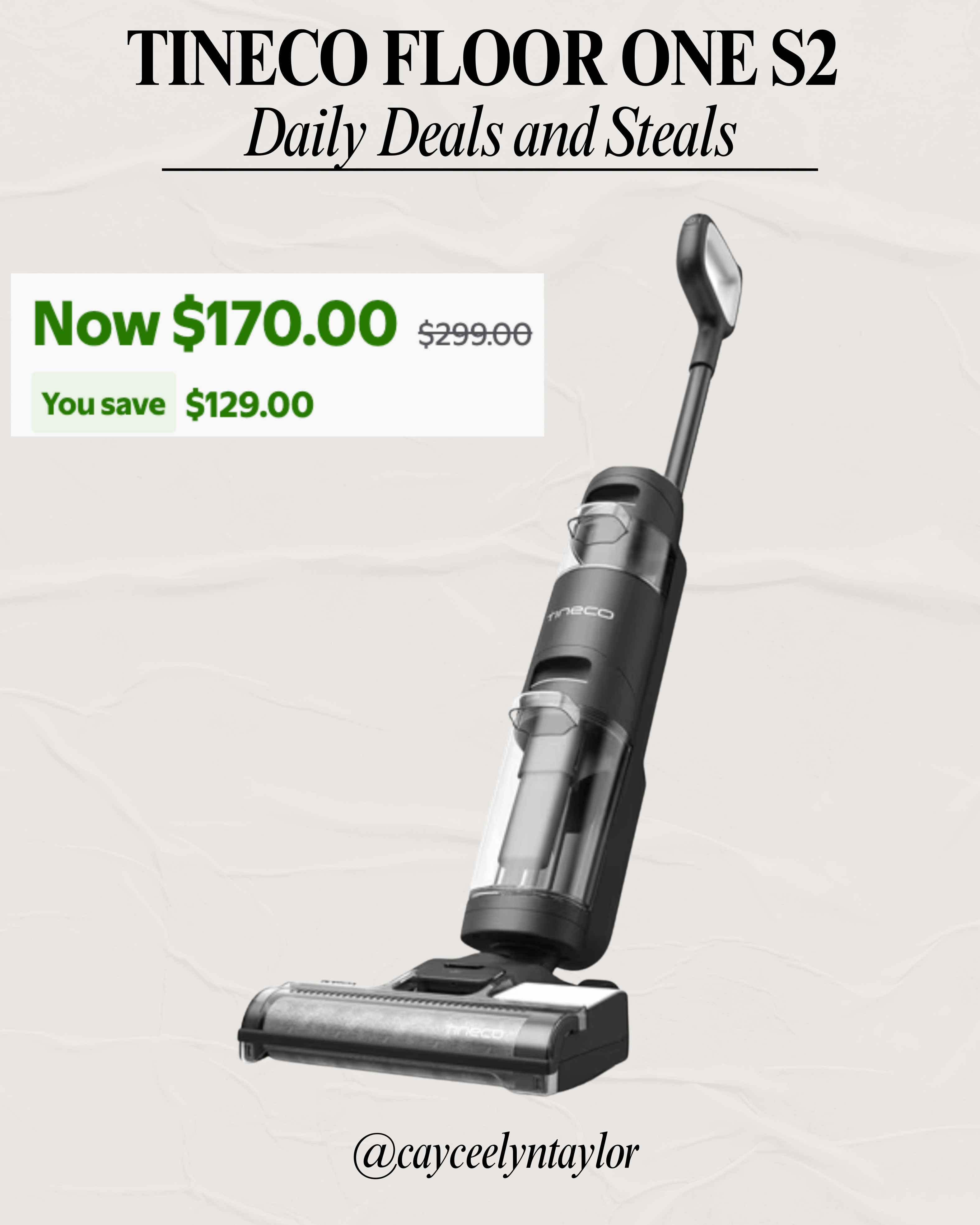 Tineco Floor One S2 Cordless Wet Dry Vacuum Mop is one of the most afforable but durable WET/DRY vacmops!! If you are looking for a fancier model, I have linked them below!! I have the S2, S3, S5, and S7!!  

 