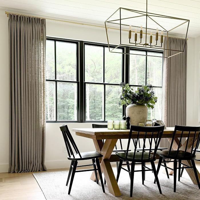TWOPAGES Pinch Pleated Linen Curtain, Dim Grey, 26W x 90L, 1 Panel | Amazon (US)