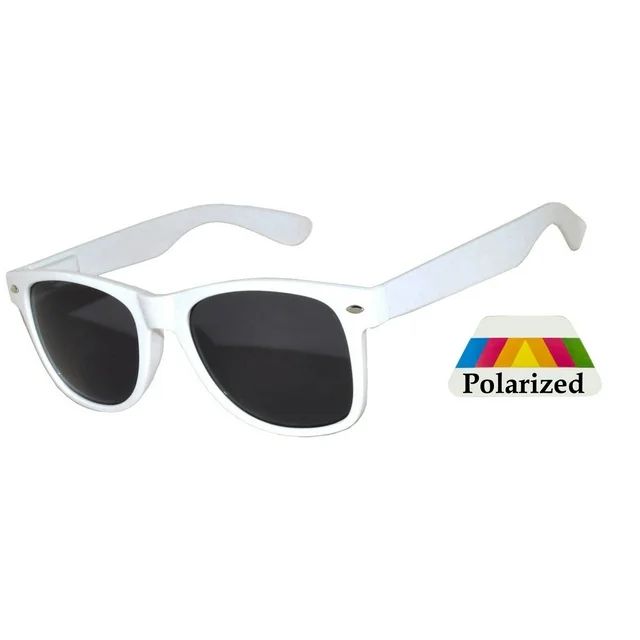 Kids Retro Sunglasses - White Frame / Smoke Polarized Lens | Walmart (US)
